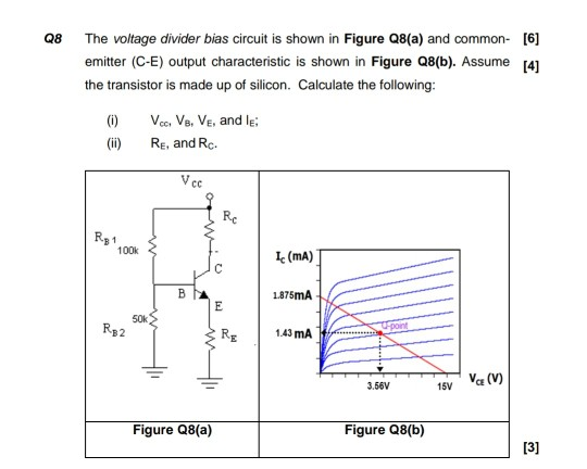 Solved Q8 The voltage divider bias circuit is shown in | Chegg.com