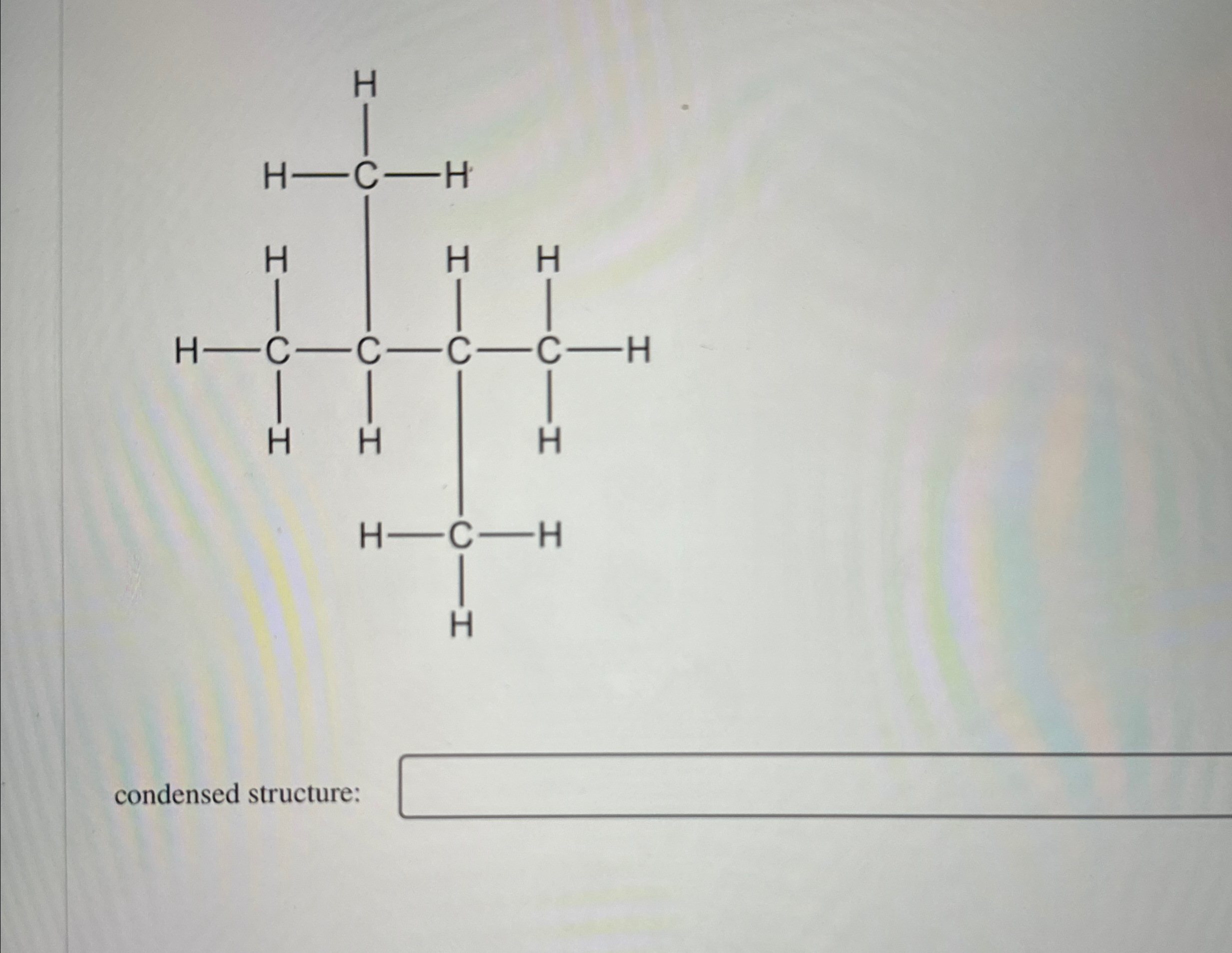 Solved Write a condensed structure for this Lewis Structure | Chegg.com