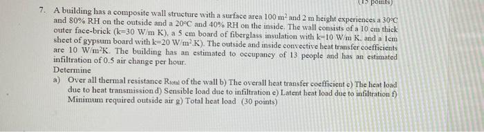 Solved (15 points) 7. A building has a composite wall | Chegg.com