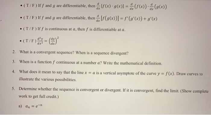 1 Determine Whether The Statement Is True Or False Chegg Com