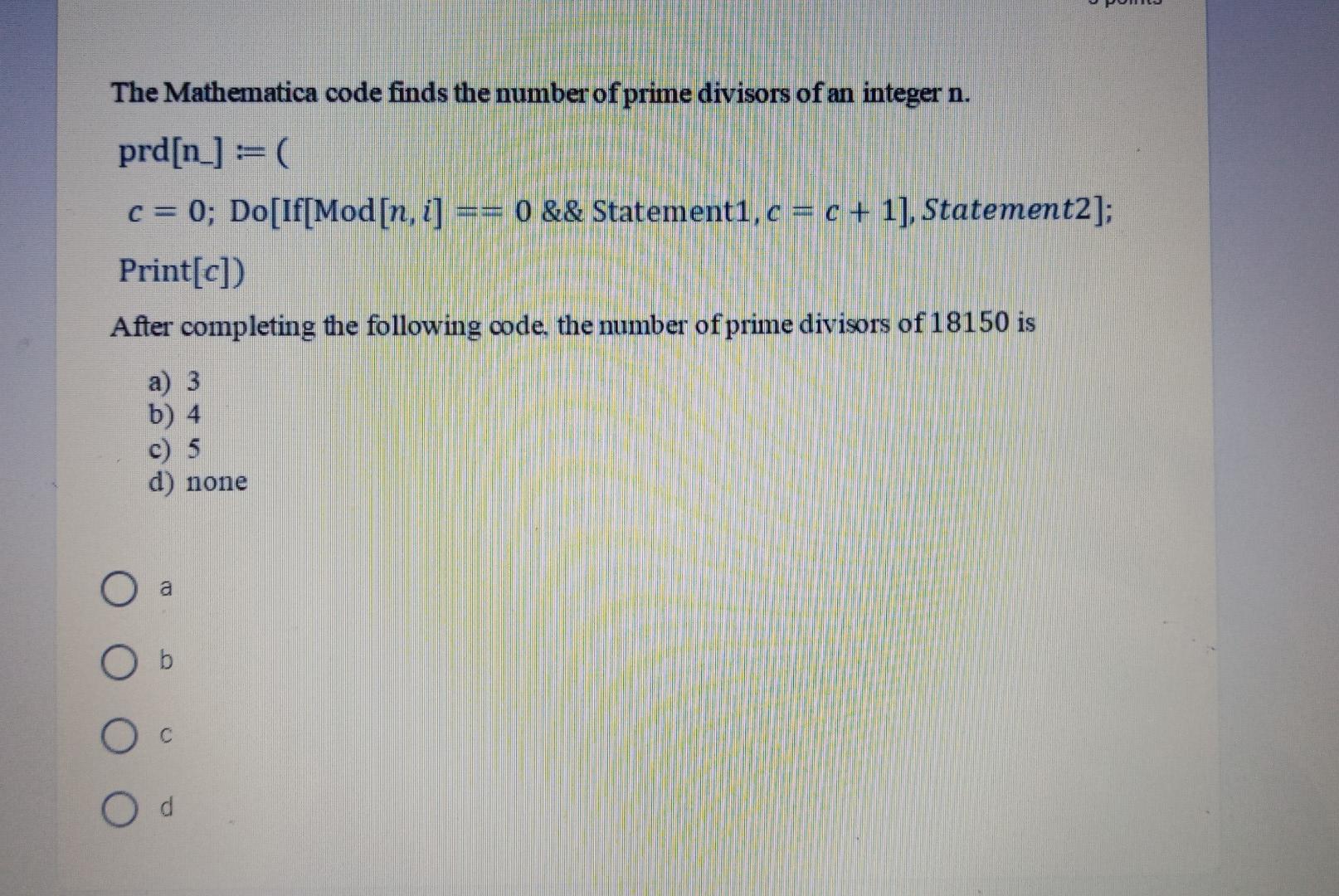 Solved The Mathematica code finds the number of prime | Chegg.com
