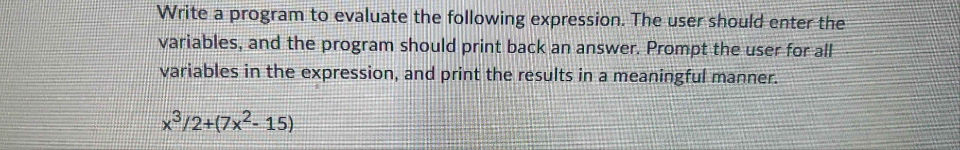 Write a program to evaluate the following expression. | Chegg.com
