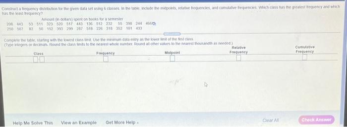 Solved Construct a frequency distribution for the given | Chegg.com