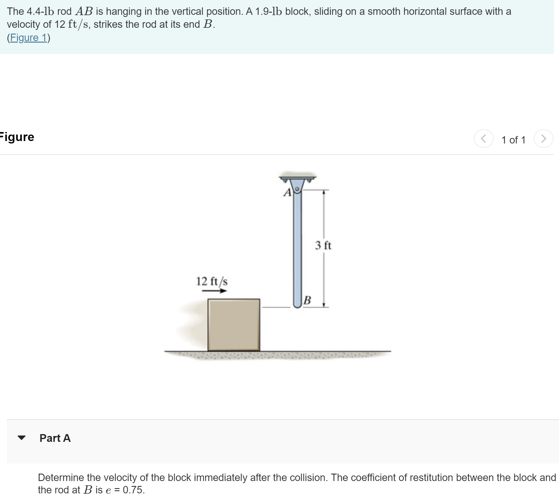 Solved The 4.4-lb Rod AB ﻿is Hanging In The Vertical | Chegg.com