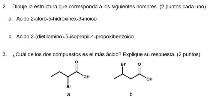 Solved 2. Dibuje la estructura que corresponda a los | Chegg.com