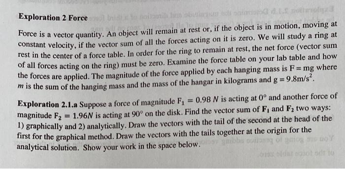 Solved Lab 2: Vector Analysis Objectives: . to practice | Chegg.com