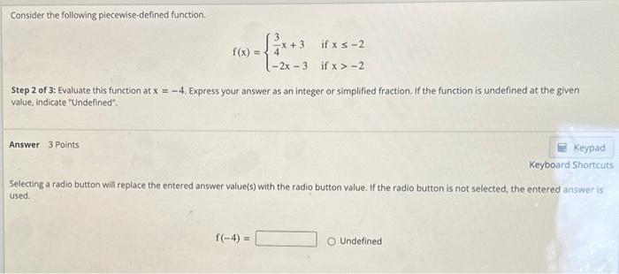 Solved Consider the following piecewise-defined function, | Chegg.com