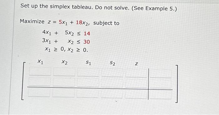 Solved Set up the simplex tableau. Do not solve. (See | Chegg.com