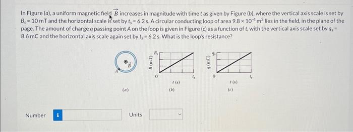 Solved In Figure (a), a uniform magnetic field B increases | Chegg.com