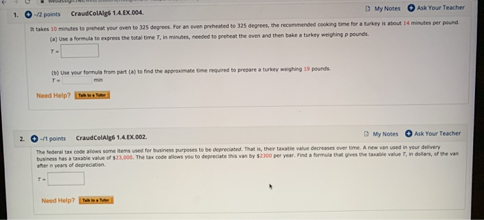 Solved 1 12 Points Craudcolalg6 1 4 Ex 004 My Notes Ask Chegg Com