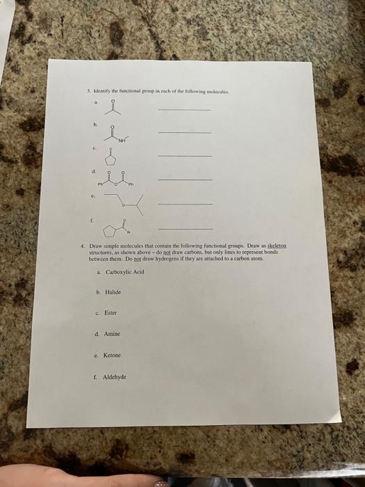 Solved FUNCTIONAL GROUP IDENTIFICATION WORKSHLET 1. Identify | Chegg.com