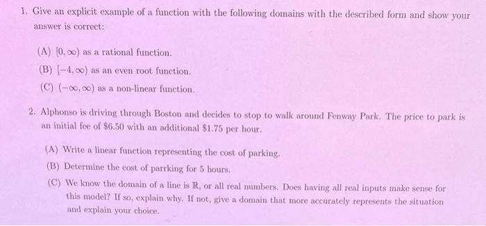 1. Give an explicit example of a function with the | Chegg.com