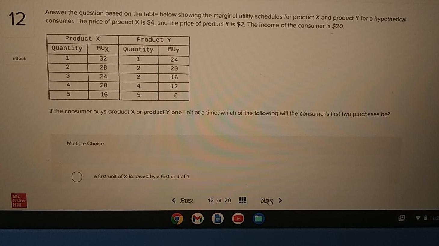 Solved 12 Answer the question based on the table below | Chegg.com