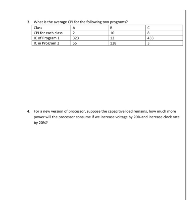 Solved B 3 What Is The Average CPI For The Following Two
