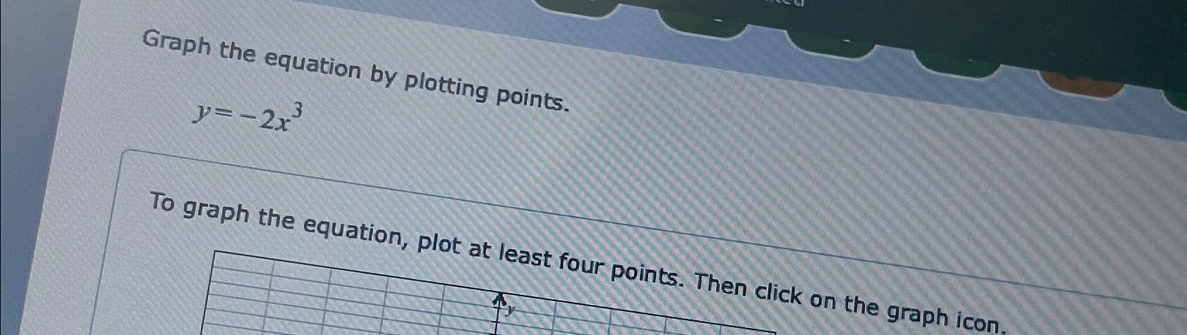 Solved Graph the equation by plotting points.y=-2x3To graph | Chegg.com