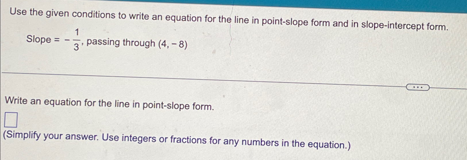 Solved Use the given conditions to write an equation for the | Chegg.com