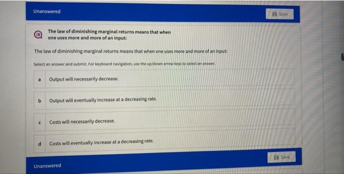 Solved Unanswered Save According To The Principle Of | Chegg.com