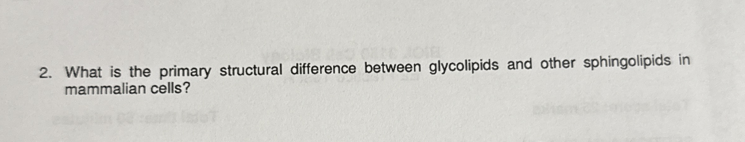 Solved What is the primary structural difference between