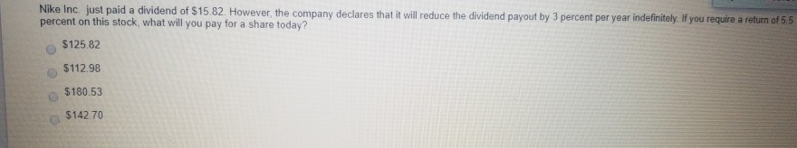 nike dividend payout