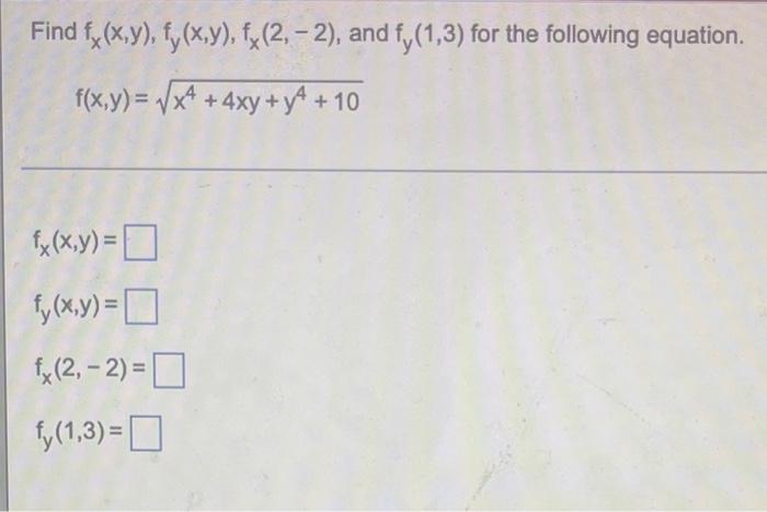 Solved Find Fx X Y Fy X Y Fx 2 2 And Fy 1 3 For