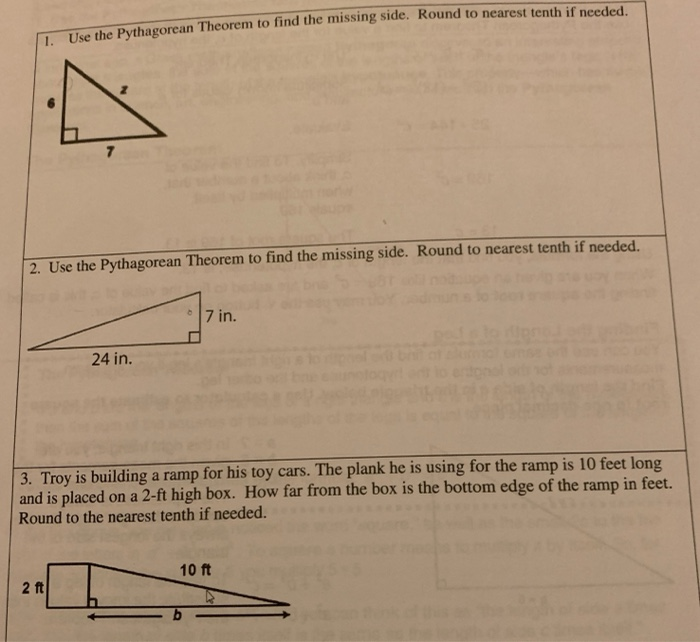 Solved Use the Pythagorean Theorem to find the missing side. | Chegg.com