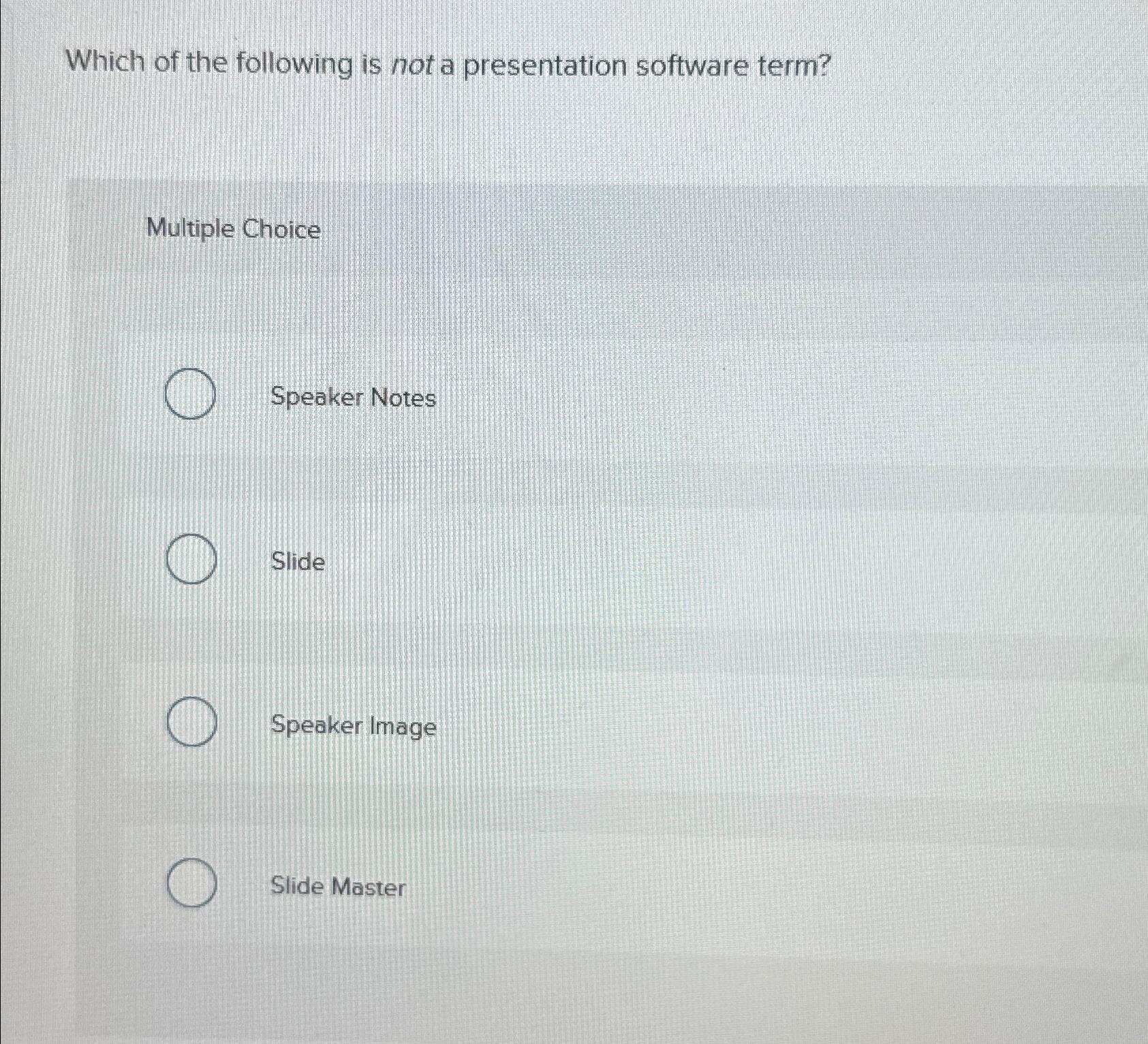 presentation software multiple choice questions