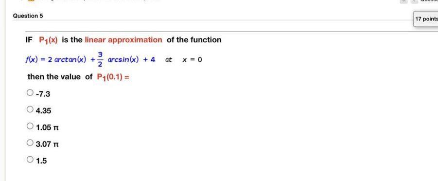 P1 Approximation Solved IF P1(x) is the linear approximation of the function | Chegg.com