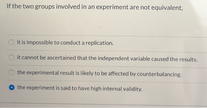 two groups involved in an experiment