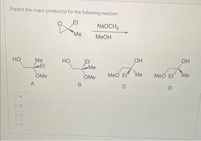 Solved Predict The Major Product(s) For The Following | Chegg.com