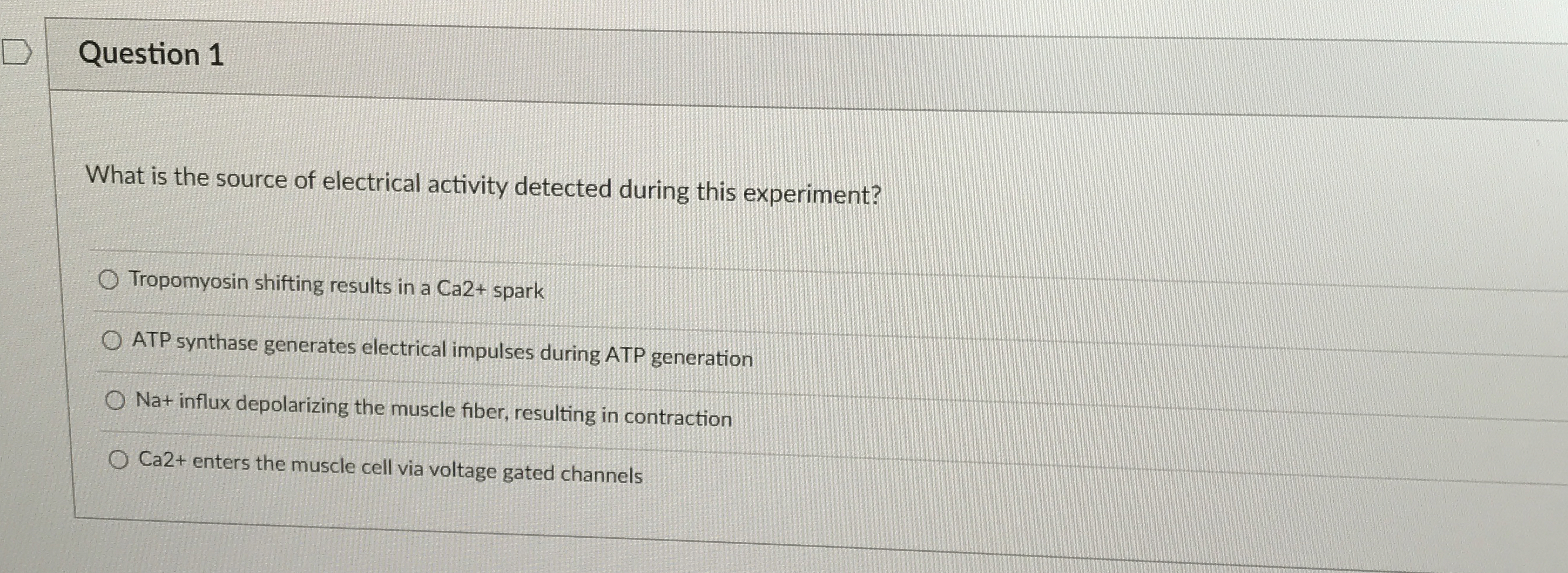 Solved Question 1What is the source of electrical activity | Chegg.com