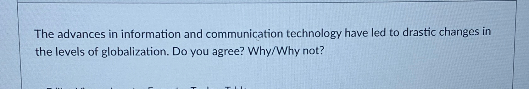 Solved The advances in information and communication | Chegg.com