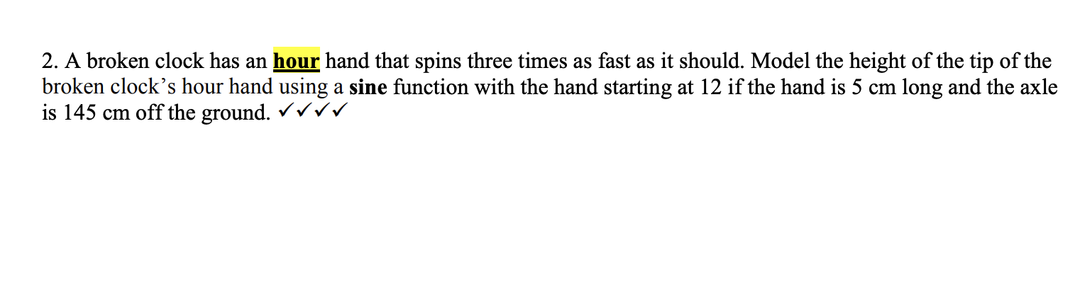 Solved A broken clock has an hour hand that spins three | Chegg.com