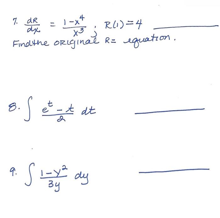Solved 7. dxdR=x31−x4;R(1)=4 Findthe original R= equation. | Chegg.com