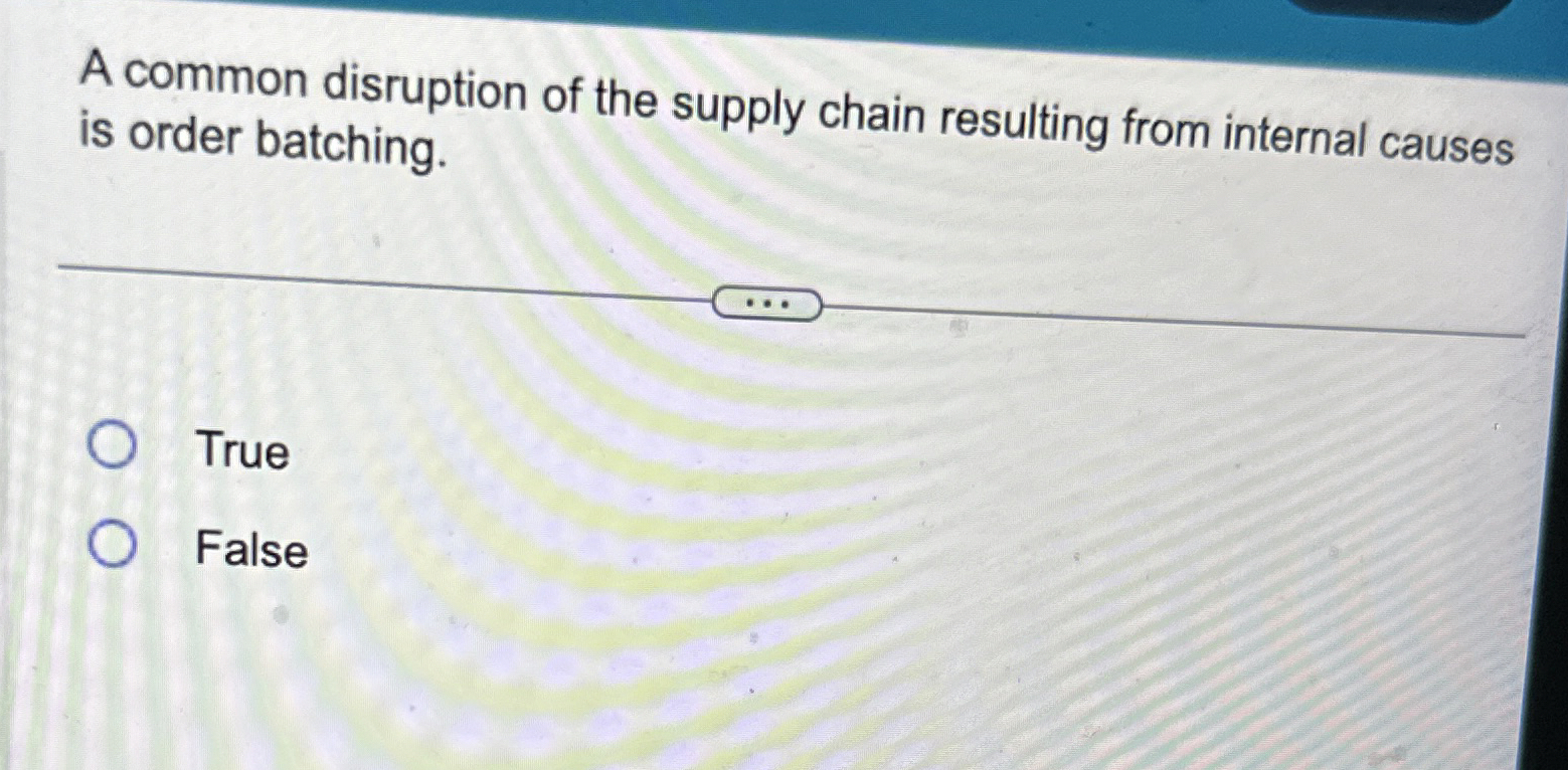 Solved A common disruption of the supply chain resulting | Chegg.com