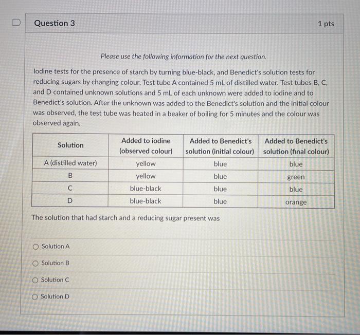 Solved D Question 3 1 pts Please use the following | Chegg.com