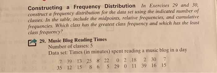 Solved Constructing A Frequency Distribution In Exercises 29 | Chegg.com