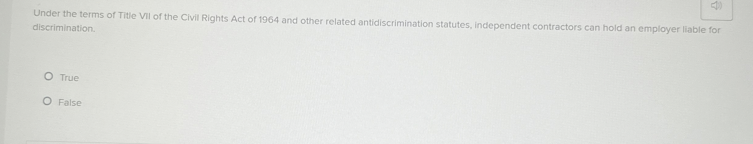 Solved Under the terms of Title VII of the Civil Rights Act | Chegg.com