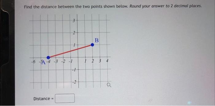 Solved Find the distance between the two points shown below. | Chegg.com