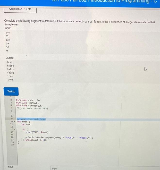 Solved Question 2 - 15 pts Complete the following segment to | Chegg.com