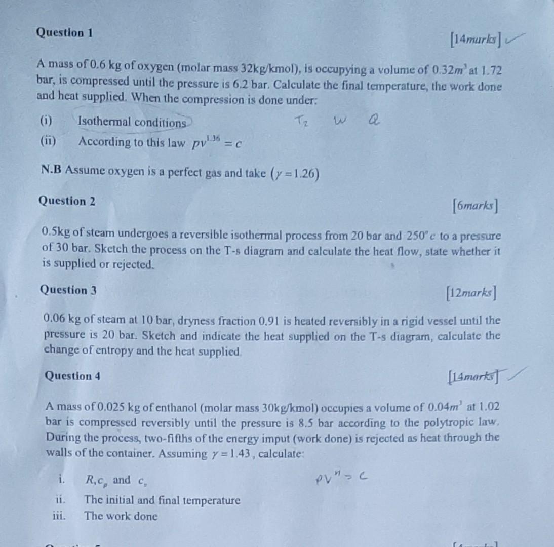 Solved A Mass Of 0 6 Kg Of Oxygen molar Mass 32 Kg kmol Chegg solved-a-mass-of-0-6-kg-of-oxygen-molar-mass-32-kg-kmol-chegg