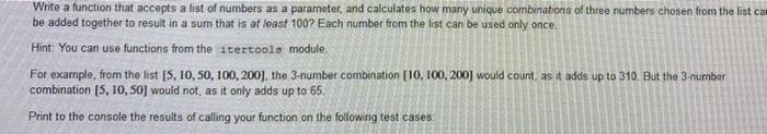 Solved Write a function that accepts a list of numbers as a | Chegg.com