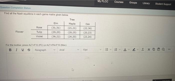 Solved My FLCC Courses Groups Library Student Support Chegg com