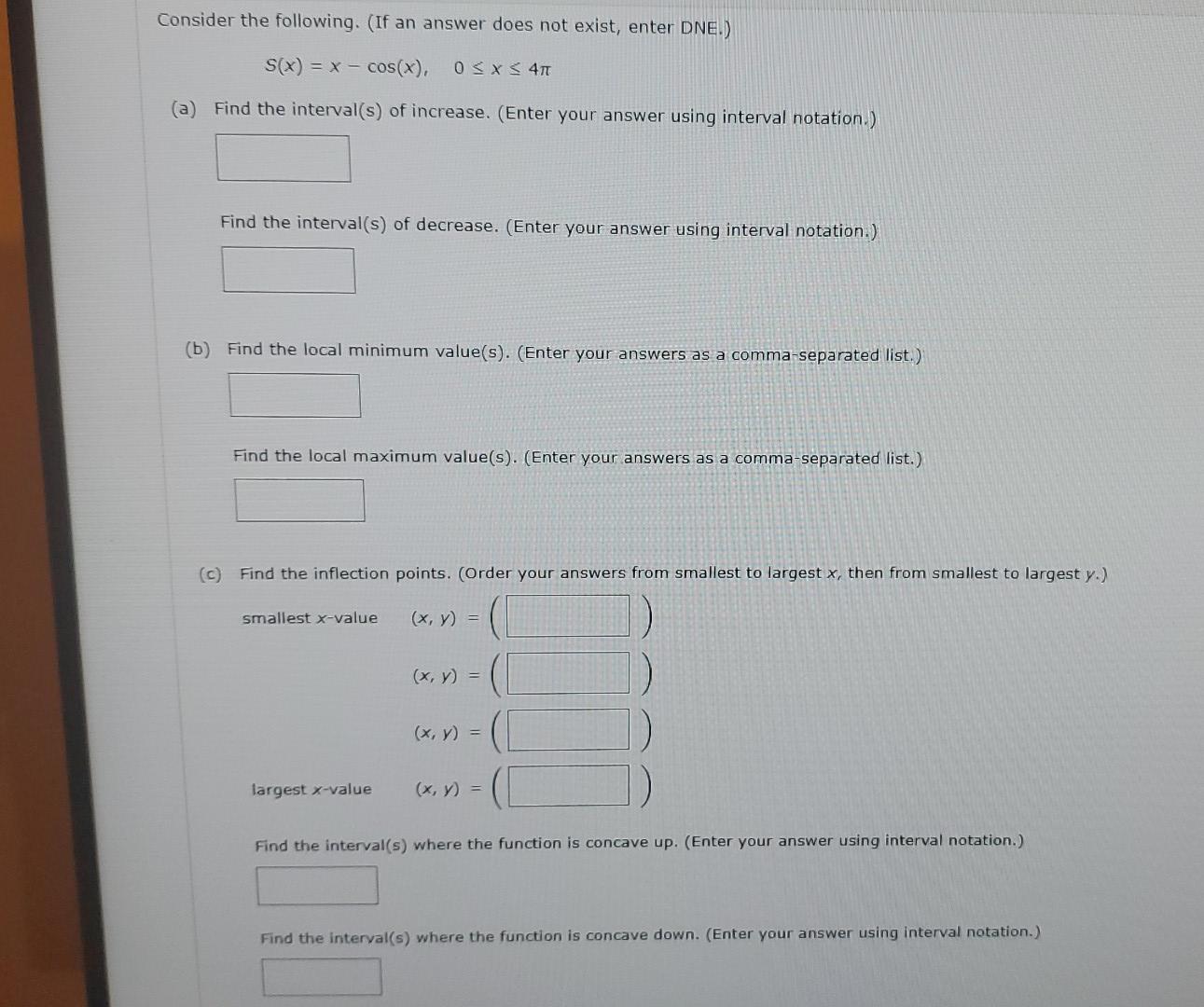 Solved Consider the following. (If an answer does not exist, | Chegg.com