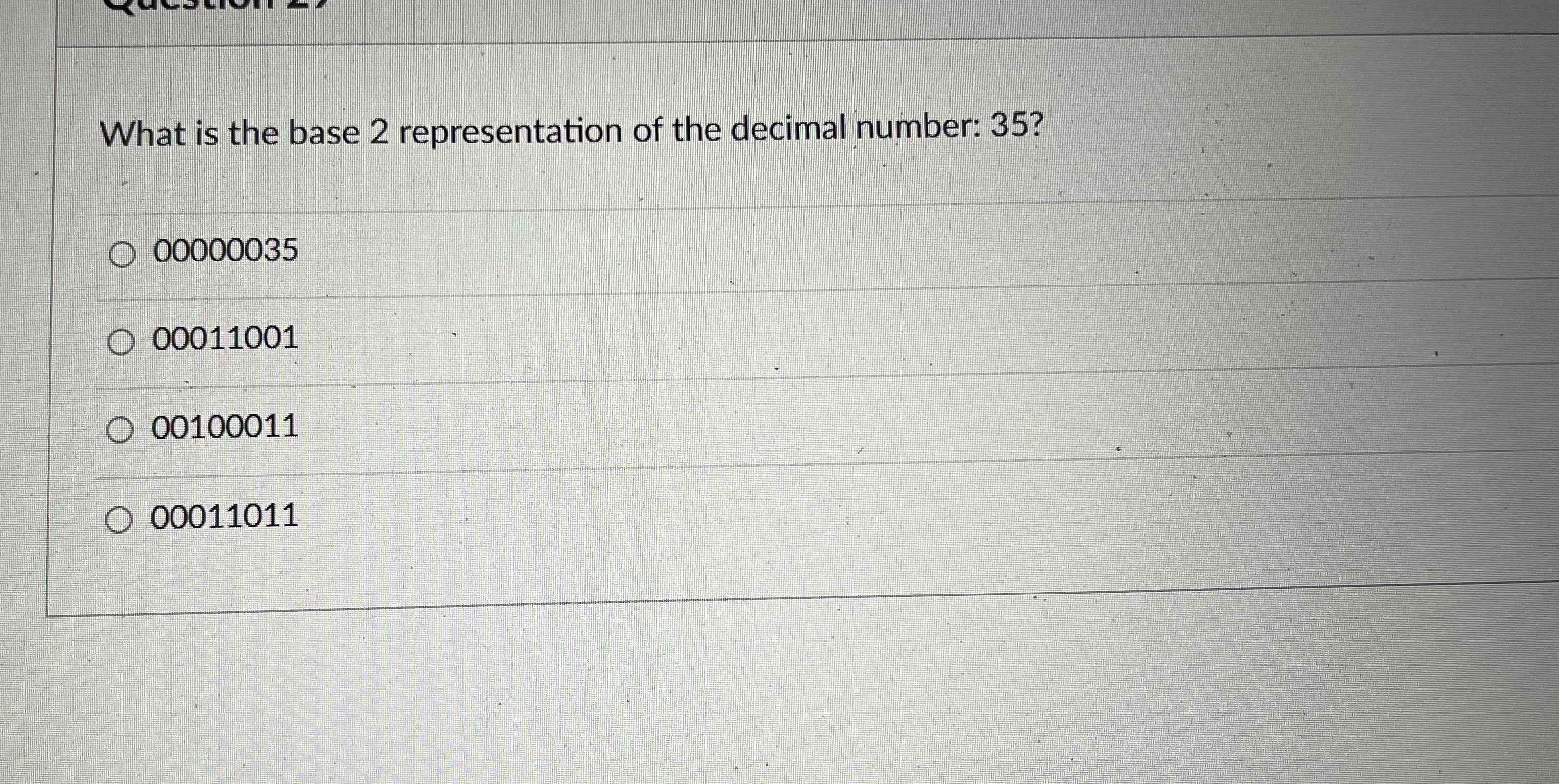 Solved What is the base 2 ﻿representation of the decimal | Chegg.com