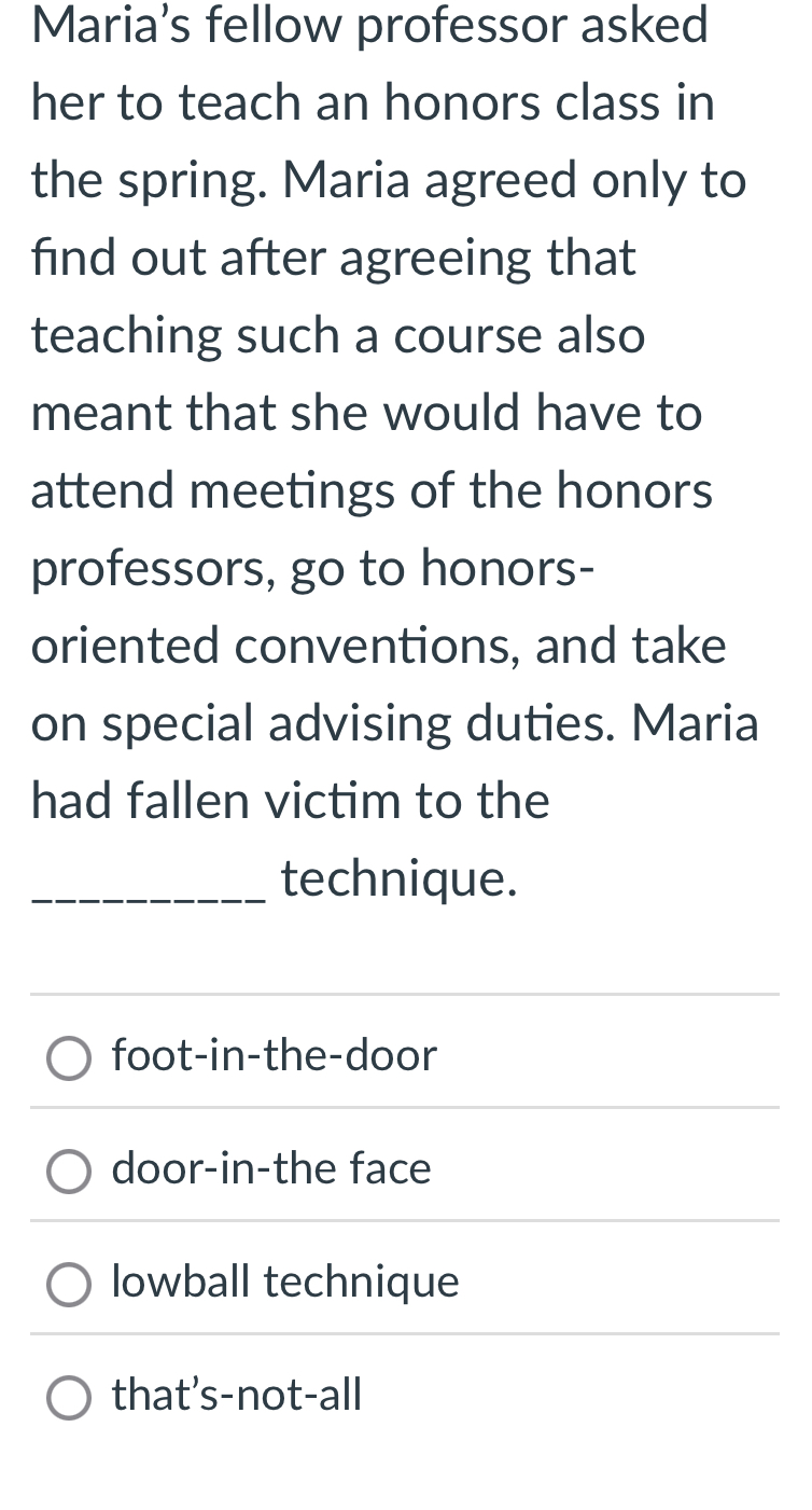 Solved Maria's fellow professor asked her to teach an honors | Chegg.com