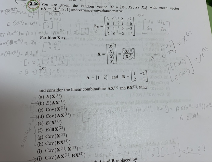 Solved 13 30 You Are Given The Random Vector X Mx 4 3 Chegg Com