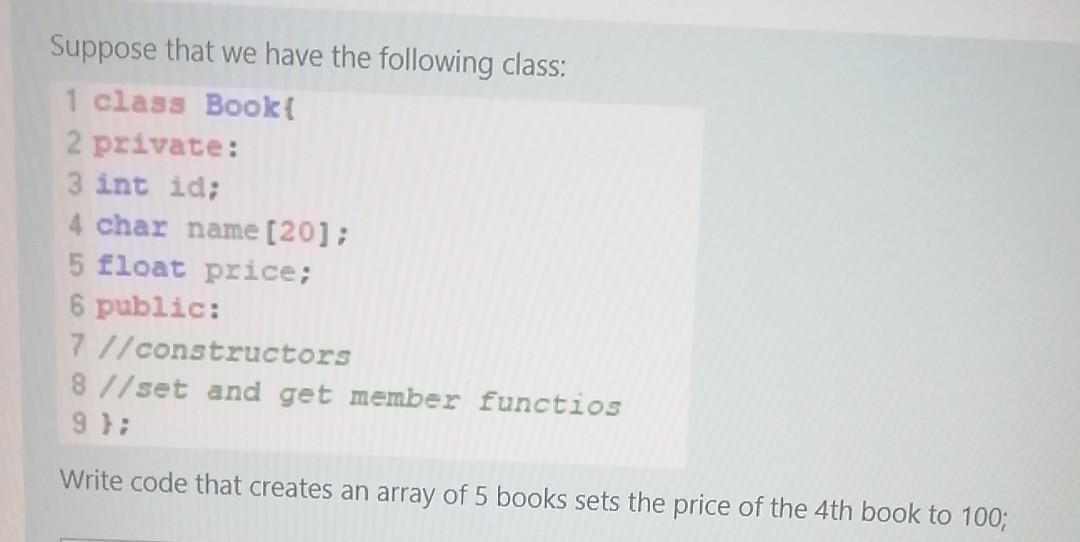 Solved Suppose that we have the following class: 1 class | Chegg.com