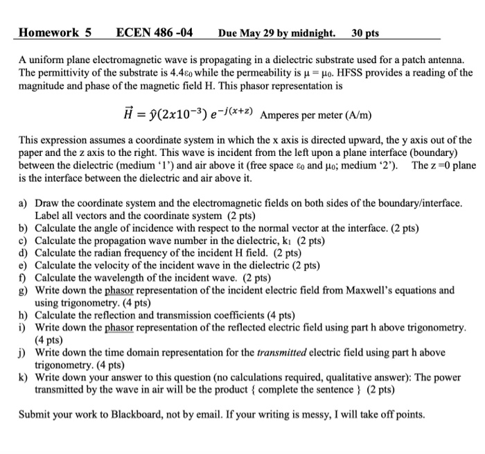 Homework 5 Ecen 486 04 Due May 29 By Midnight 30 Chegg Com