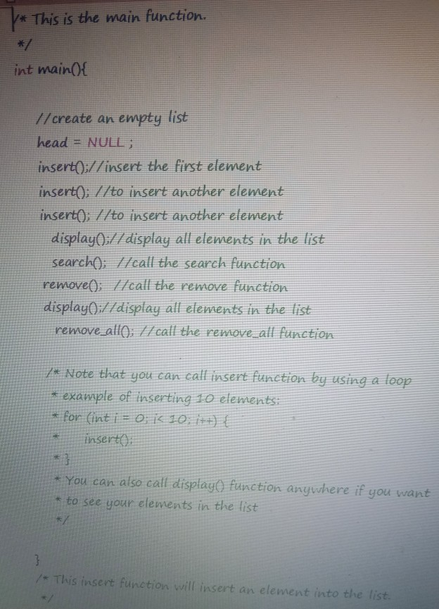 Solved 1. Please modify the linked list program provided to | Chegg.com