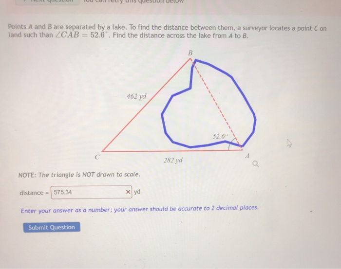 Solved Points A And B Are Separated By A Lake. To Find The | Chegg.com